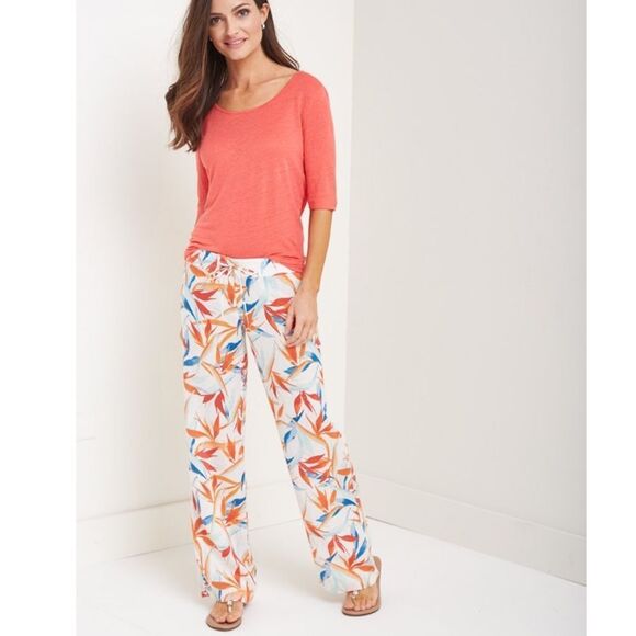 TOMMY BAHAMA Ladies Linen PALMS OF PARADISE Pant size 0 - Picture 1 of 7